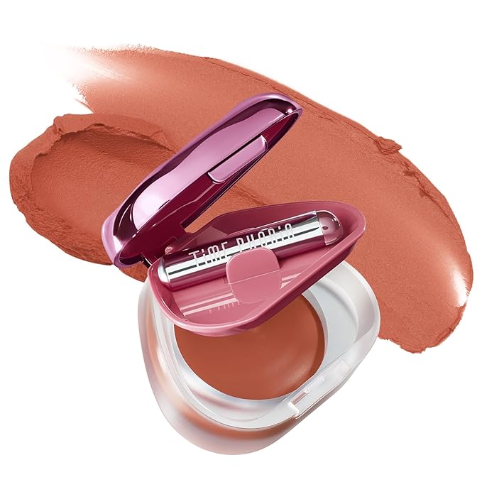 ORBITA LIP AND CHEEK BLURRING POT | Lip & Cheek Tint with Soft Velvety Mud Texture, Blur Matte Finish Lipstick, Featherlight, Multi-Use Makeup, Buildable Color, Long-Wearing (010 Apollo)