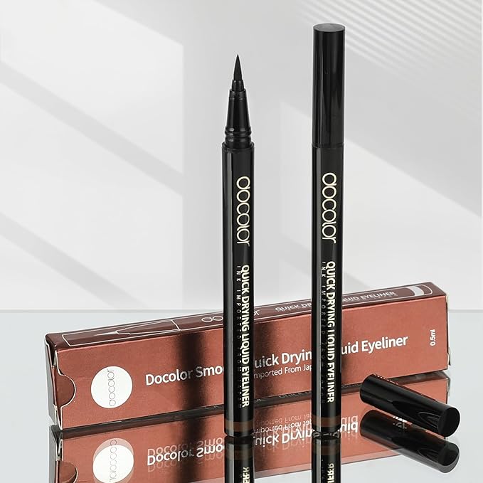 docolor Brown Eyeliner Ultra-Pigmented & Waterproof Eye Liner Quick Drying Liquid Eyeliner Vegan & Cruelty-Free