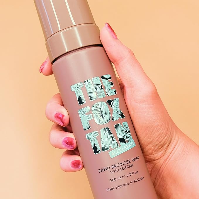 The Fox Tan Rapid Bronzing Whip, Tanning Accelerator Lotion for Darker, Deeper & Faster Tans, Plus Subtle Self-Tan, Vegan & Cruelty-Free, 200mL