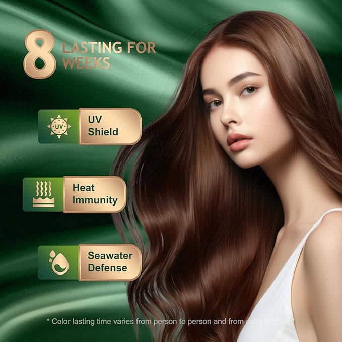 Permanent Hair Dye Gray Coverage Hair Dye PPD-Free Hair Color Kit 4A Cream Latte Brown