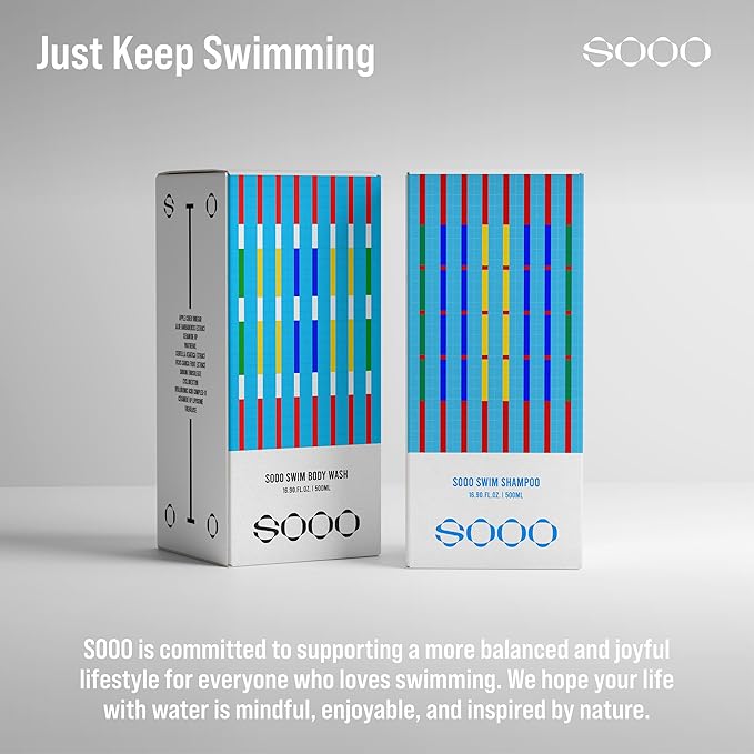 SOOO Swim Shampoo, Chlorine Removal After Swim Shampoo for Swimmers, Removes Salt & Residue, Refreshing dry itchy Scalp & Pool Odor, Citrus Scent, Silicone & Paraben-Free 7.43 fl. oz. (16.9 fl. oz.)