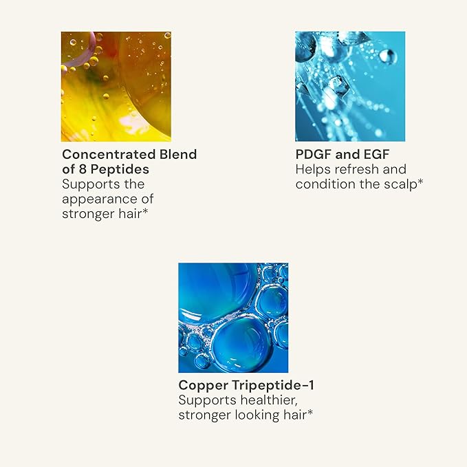 Blueprint Bryan Johnson Hair Peptide Serum – 8 Peptide Scalp Treatment with Caffeine & Curcumin – Fragrance Free Scalp Serum for Thicker, Fuller Hair – Lightweight Leave-In Formula (50 mL)