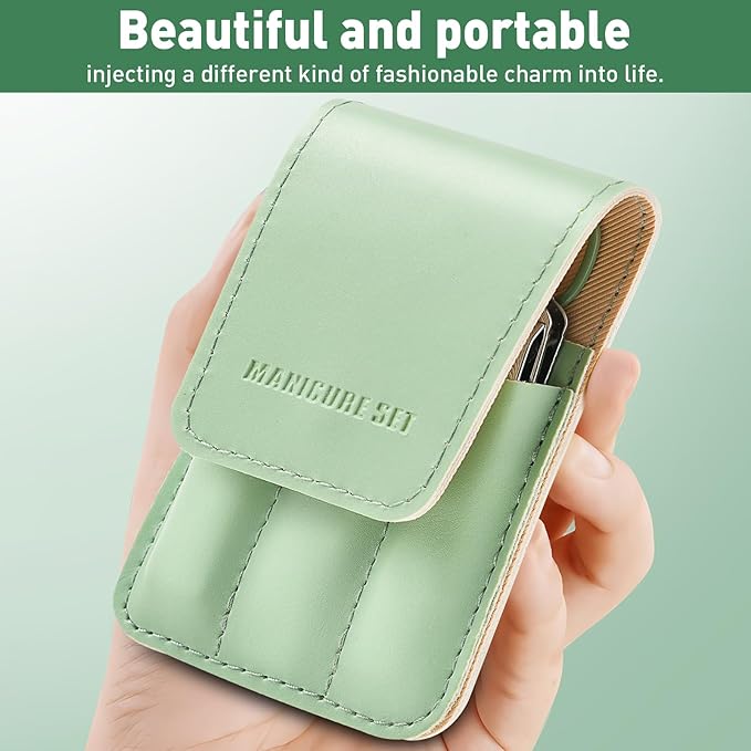 Manicure Kit Gifts for Women, Useful Nail Clipper Set, Christmas Small Gifts for Wife, Cute Stocking Stuffers for Teenage Daughter, Exquisite White Elephant Gifts for Adults (green)