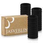 2.4" Large Hair Ties No Damage, Thick Hair Bands for Women, Soft Elastic Ponytail Holders Cotton Seamless Scrunchies Stretchy No Crease 30 Pcs (Black)