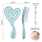 Detangler Brush – Heart-Shaped Detangling Brush for Curly, Wavy, Thick Hair – Dew Mint Hairbrush for Women with Bowl-Curve, Flexible Bristles, Blow Dryer Safe, Small