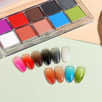 10 Colors Solid Neon Phosphor Nail Powder Set Fluorescent Gradient Iridescent Pigment Powder Glitter Dust Kit for Gel Polish Nail Art Decorations