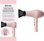 L'ANGE HAIR Soleil Professional Hair Dryer | 3 Heat Settings & 2 Airflow Settings | Cool Shot Locks-in Style | Professional Length Cord | Best Lightweight Hair for Smooth Blowouts (Blush)