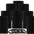 80pcs Black Thick Hair Ties for Women, 2.36 IN Large No Metal Ponytail Holders, Heavy Duty Elastic Hair Bands, Durable No Damage Hair Elastics for Thick & Curly Hair, Strong Hold