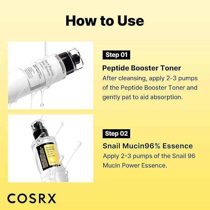 COSRX Snail Mucin 96% Peptide Booster Set - Amazon Exclusive - Korean Skin Care, Gift Sets, Skin Care Sets for Women, Advanced Snail Mucin Serum, Face Serum, Stocking Stuffers for Women