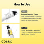 COSRX Snail Mucin 96% Peptide Booster Set - Amazon Exclusive - Korean Skin Care, Gift Sets, Skin Care Sets for Women, Advanced Snail Mucin Serum, Face Serum, Stocking Stuffers for Women
