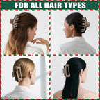 TOCESS Hair Claw Clips for Women - Large 8PK Neutral Matte Jumbo Square Hair Clips for Thick, Thin, Long, Short, Curly Hair Girls, Big Jaw Clip Set for Daily Use(Camel Khaki)