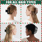 TOCESS Hair Claw Clips for Women, 8 Pack Large 4.33 Inch Jumbo Strong Hold Claw Clip Set for Thick, Thin, Long, Curly Hair, Big Neutral Matte Non-Slip Rectangle Clamps for Girls