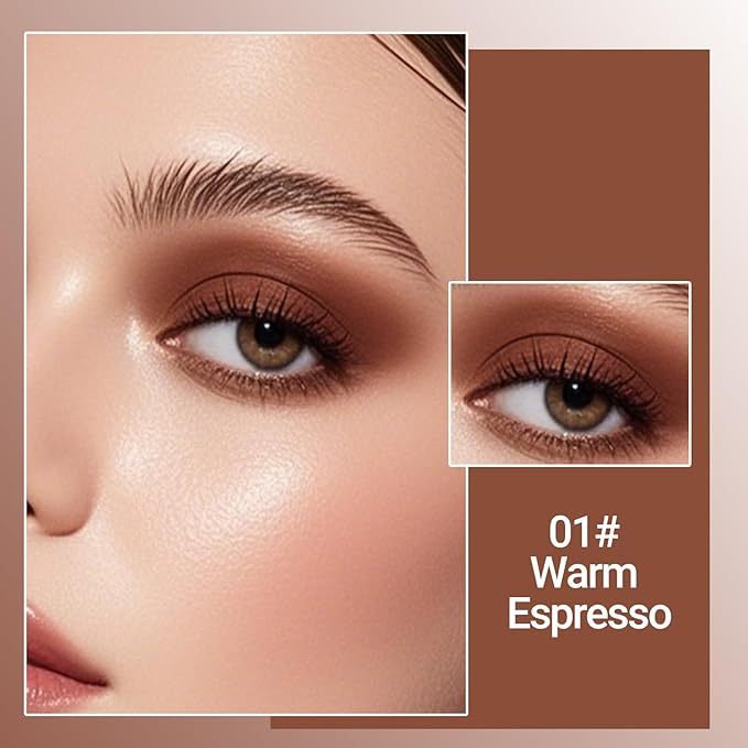 Erinde Warm Brown Single Eyeshadow Palette, Matte Cream Eye Shadow for Older Women, Blendable Long-Lasting Waterproof Eye Makeup Palette, High Pigment Powder Sombra De Ojos, 01 Warm Espresso