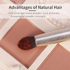 Small Goat Hair Eye Shadow Brush - Blending Brush for Eyeshadow, Nose Contour & More. Gold, E204M