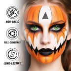 Orange Oil Based Face Body Paint Stick, Non-toxic Full-coverage Face Painting for Cosplay Costumes Halloween Tiger Pumpkin Cheetah Joker Makeup, Waterproof Cream Orange Body Paint for Adults