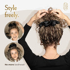 Oversized Mulberry Silk Scrunchies for Women – XL No-Damage Hair Ties for Curly, Thick & Thin Hair – Premium Hair Accessories – Black & White Bundle – Ponytail Holders by Curlfriend