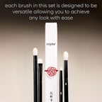 rephr The Core Eye Set – 4 Natural Goat Hair Makeup Brushes for Blending, Shading, Detail & Crease, Handmade in Kumano, Japan