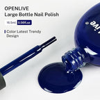 16.5ml Dark Blue Nail Polish Large Volume Quick Dry Nail Polish, Long Lasting Shine, Fingernail Toenail Nail Art DIY Home Travel Nail Art Gift