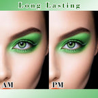 MEICOLY Light Green Eyeshadow with Mirror,Stocking Stuffers for Women,Forest Green Matte Eye Shadow Palette for Christmas Wicked Witch Elphaba Makeup,Pressed Powder Eyeshadow,Eye Makeup Eyelid Color