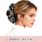 2Pcs Big Velevt Hair Scrunchies for Women, Fashion No Crease Hair Ties for Thin Thick Hair,Soft Hair Bands No Damage for Girls, Ideal Gifts for Women (Set 14)