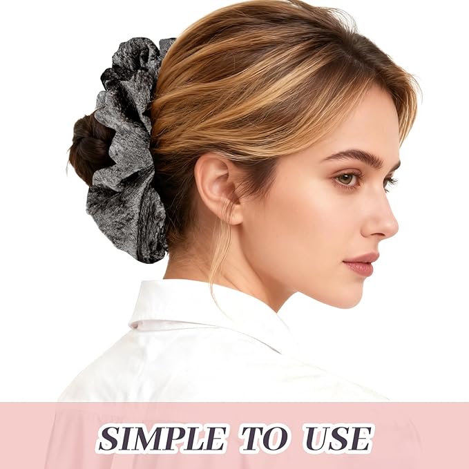 2Pcs Big Velevt Hair Scrunchies for Women, Fashion No Crease Hair Ties for Thin Thick Hair,Soft Hair Bands No Damage for Girls, Ideal Gifts for Women (Set 14)