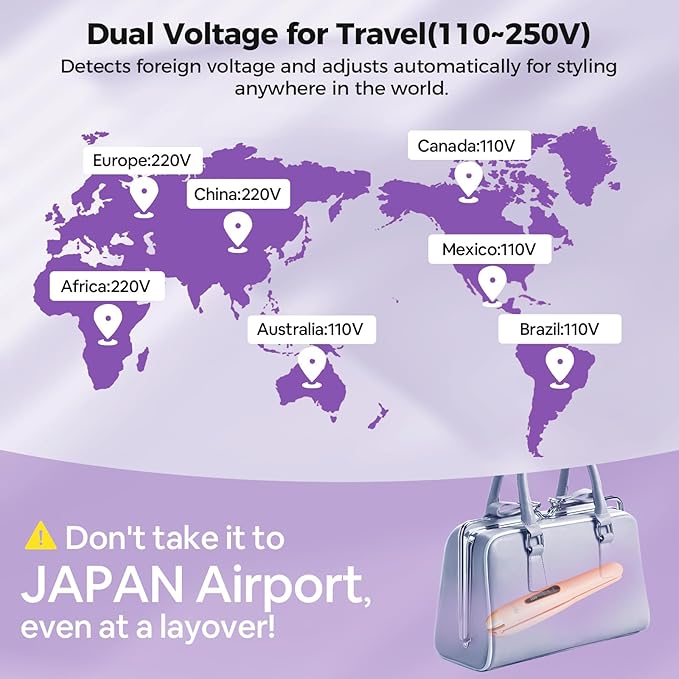 SUNMAY Cordless Hair Straightener, Titanium Portable Straightener for Travel, Dual Voltage Cordless Flat Iron Hair Straightener 2 in 1 with Comb & Clip for Women, Heat-up in Seconds, USB-C Fast Charge