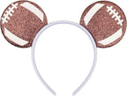Game Day Fans Headbands for Women&Men, Glitter Ball Sports Hairbands, Sports Themed Hair Accessory, Team Party Favor