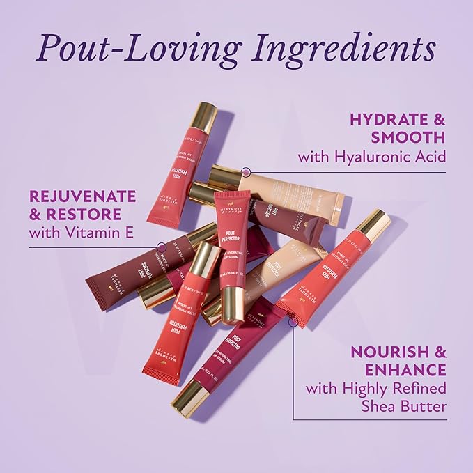 Westmore Beauty Pout Perfector Lip Gloss – Intensely Hydrating Sheer-Tinted Balm with Hyaluronic Acid & Vitamin E – Plumps & Nourishes Dry, Cracked Lips for a High Shine Finish – Rich Toffee, .33 oz