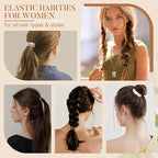 Hair Ties No Damage - 10PCS Ponytail Holders - Elastic Hair Ties for Thick Hair - Braided Hair Bands for Women Girls's Hair (22.Classic Dinner)