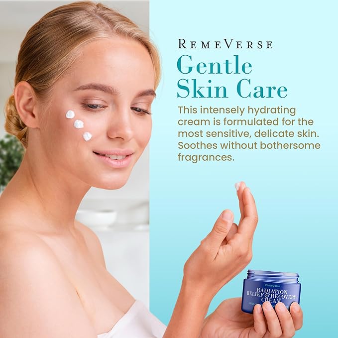 RemeVerse Radiation Cream – Unscented, Gentle, Hyaluronic Acid, Peptides & Calendula Cream for Burns, Soothing Skin and Hydrate Sensitive Skin, Radiation Treatment Skin Care – 6 fl oz