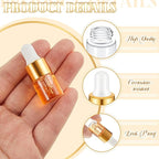 200 Pcs Mini Glass Oil Dropper Bottle Bulk, Clear Essential Small Empty Bottles Sample Containers Perfume Liquid Vials with Cap for Traveling (2 ml,Gold)