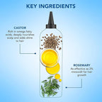 Botanic Hearth Hair Oil for Hair Growth | Strengthening Dry, Frizzy, Damaged Hair & Scalp Treatment | No Parabens or Harmful Sulfates | All Hair Types | Rosemary Castor Hair Oil - 6.7 Fl Oz