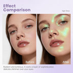 Holographic Light Green Glitter Eyeshadow, Multichrome Shimmer Color Shifting Single Eyeshadow, Chameleon Metallic Iridescent Eye Shadow Palette Bouncy Texture Fairy Highlighter Makeup #5