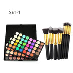 120 Color Eyeshadow Palette Kit with 10 Pcs Foundation Makeup Brush, Professional Daily Use Colorful with Velvety Texture Eyeshadow Palette, Highly Pigmented Waterproof Long Lasting Makeup