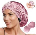 2Pcs Hair Bonnets For Sleeping Satin Bonnet Silk Bonnets For Women Silky Night Caps Womens Curly Hair Sleep Cap