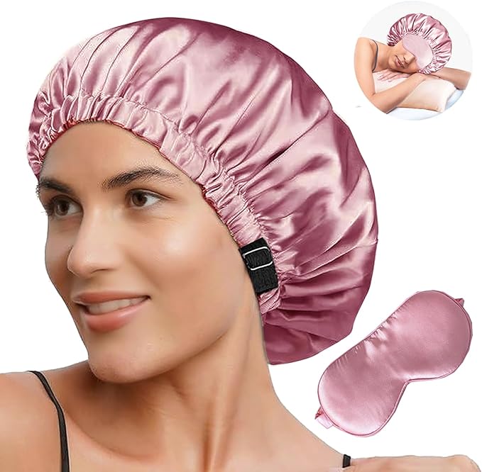 2Pcs Hair Bonnets For Sleeping Satin Bonnet Silk Bonnets For Women Silky Night Caps Womens Curly Hair Sleep Cap