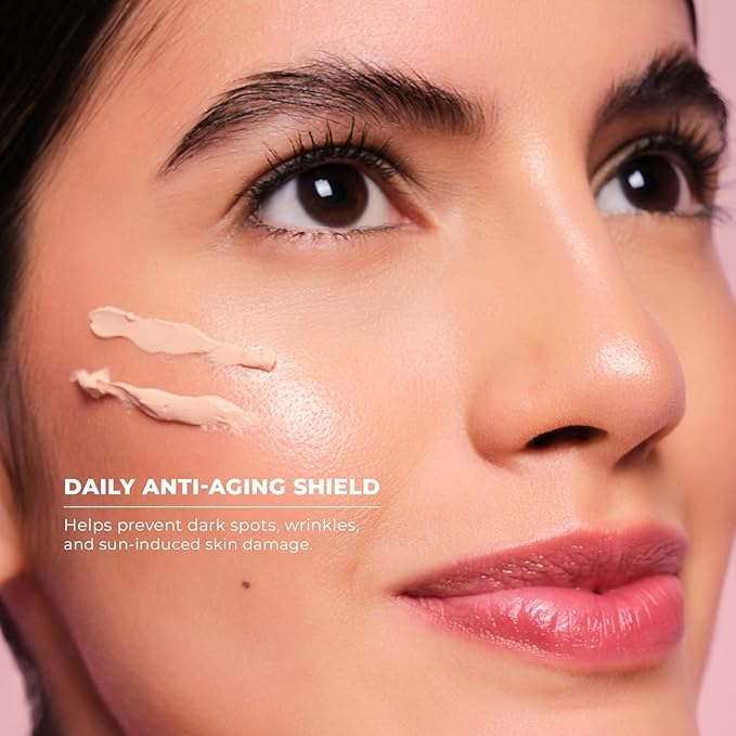 Infinitek Paris Skin Care Face Sunscreen Tinted Mineral Moisturizer Lotion SPF 50, 1.75Fl Oz - UVA/UBV and Blue Light Protection, Matte Finish, Water Resistant, Daily Lightweight Facial Sunblock