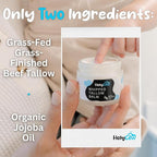 HolyCow Beef Tallow For Skin - Whipped Tallow Balm with Organic Jojoba Oil (Unscented/Herb-Infused), Grass Fed Beef Tallow Face Moisturizer for Eczema, Baby, Lip Balm - Lotion For Extremely Dry Skin