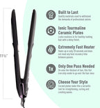 Professional Series Ultra-Smooth Cosmo Flat Iron for Thick Hair by MINT | Powerful Salon-Grade Single-Pass Ceramic Tourmaline Ionic Hair Straightener. Travel-Ready Dual Voltage