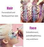 White Face Glitter Gel,Mermaid Body Glitter,Festival Rave Carnival Halloween Hair Sequins Face Glitter Paint Makeup,St Patricks Day Accessories,Sparkling Chunky for Women&Kids,50ML