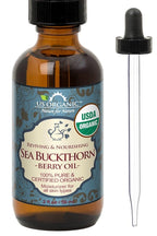 US Organic Sea Buckthorn Berry (Fruit) Oil, Supercritical CO2 extracted, USDA Certified Organic,100% Pure Virgin, Unrefined in Amber Glass Bottle, Face, Hair, spot treatment, Anti Aging, 2 oz (56 ml)