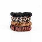 Hair Ties Silk Satin Scrunchies - Small Mini Thin Elestics Ponytail Holder Hair Bands Skinny Scrunchy For Thick Curl Hair No Crease Hair Ties Soft Accessories No Hurt Your Hair for Women and Girls