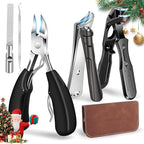 2025 Toenail Clippers for Thick Nails for Seniors, Nail Clippers for Men Angled Head, Toe Nail Clippers Slanted, Wide Jaw Opening with Catcher, Heavy Duty Ingrown Toenail Clippers Long Handle