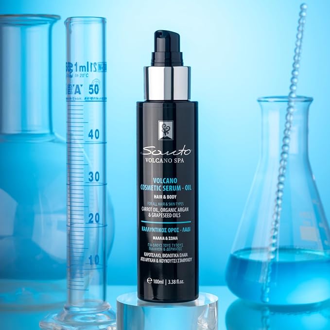 Volcano Cosmetic Serum 100ml – Hydrating & Anti-Aging Hair & Body Oil – Body Oil Restores Elasticity, Prevents Stretch Marks & Repairs Dry Hair and Skin