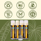 Earth's Daughter SPF Lip Balm 4-Pack Citrus Flavor Stocking Stuffers - Lip Sunscreen, SPF 15, Organic Ingredients, Beeswax, Coconut Oil, Vitamin E - Hypoallergenic, Paraben Free, Gluten Free