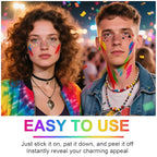 8Pcs Face Makeup Patches, Glitter Freckles Face Tattoo for Teenagers & Young Women, Sparkle Freckles Makeup Patches, Waterproof Face Glitter Freckles for Christmas (8PcsE Rainbow)