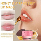 2 Pcs Bee Lip Balm Honey Pot, Lip Mask Overnight Honey Lip Balm Lip Exfoliate with Stick, Moisturizing Sleeping Lip Mask Day & Night Lip Care - Hydrate Repair Prevent Dry Cracked Scrub (2 Honey)