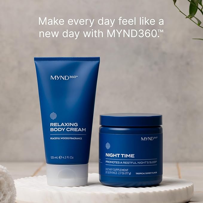Nu Skin MYND360™ Relaxing Body Cream | 4.2 fl oz | Lotion for Sleep & Calm | Magnesium, Calcium, & Water Infused Skin Care with Lotus Flowers | Soothing Skincare Moisturizer & Lotion with Magnesium