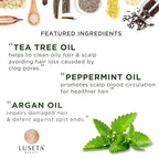 Luseta Tea Tree & Mint Shampoo Cleansing and Soothing for All Hair Types Nourishing & Invigorating Scalp Fights Dandruff 16.9 Oz