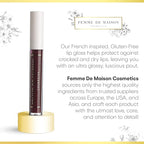 Cosmetics, Lustre Lip Gloss, Moisturizing, Long Lasting with Squalane & Vitamin E, 100% Gluten, Paraben & Phthalate-Free, Never Sticky, Soft, Natural Colors (Figue Noir 10)